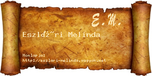 Eszlári Melinda névjegykártya